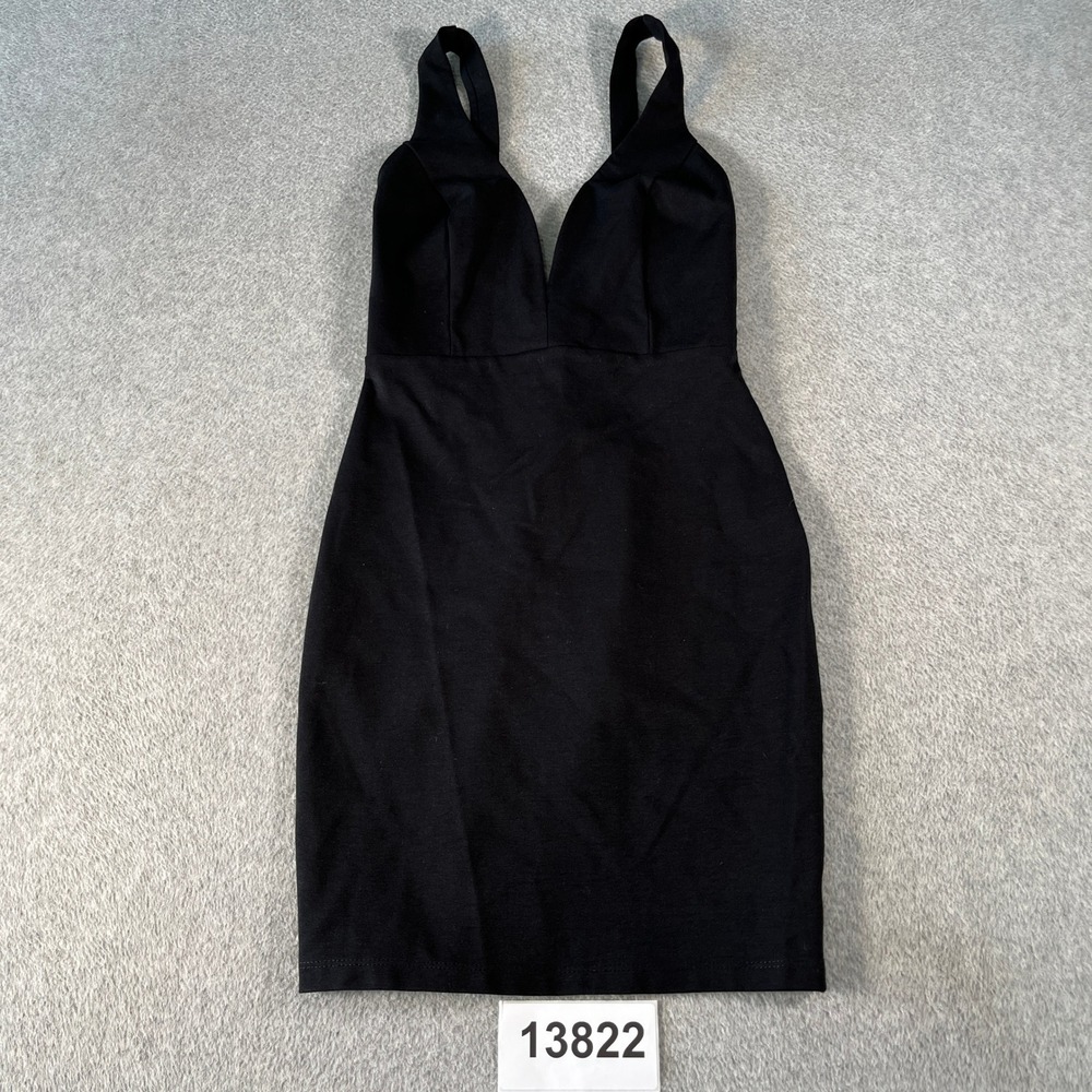 Lulus Bodycon Dress Women Small Black Excellent V-Neck Sleeveless Mini